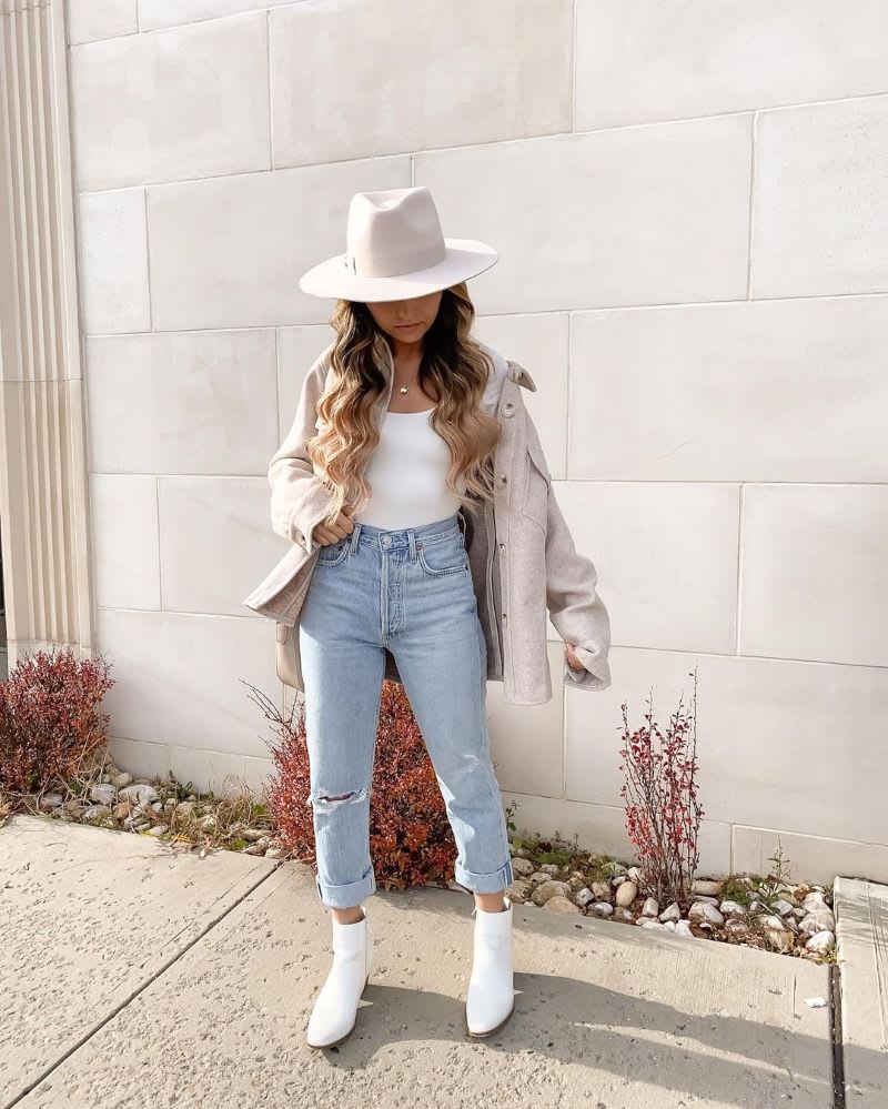 30 Outfits With White Boots To Inspire You All Year Fashion Blog | vlr ...