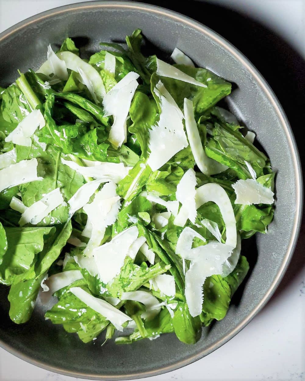 salad as part of valentine's dinner menu for two
