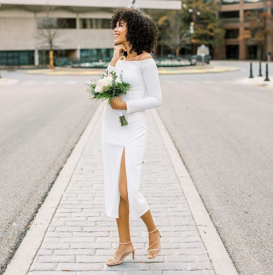 white dress for courthouse wedding