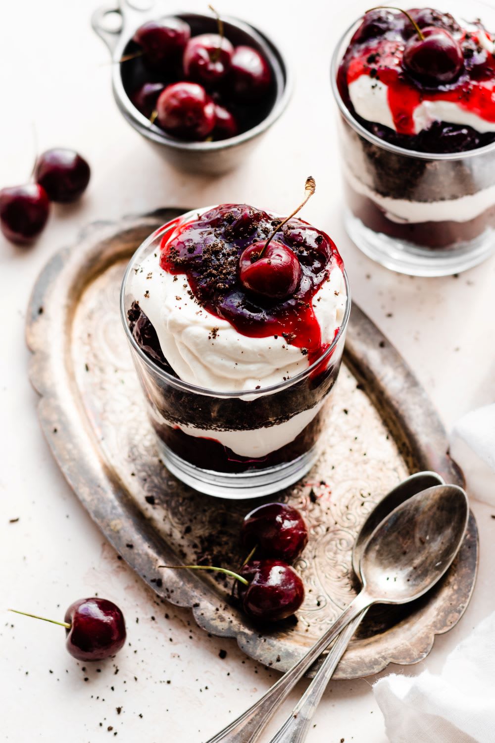 black forest cherry chocolate parfaits