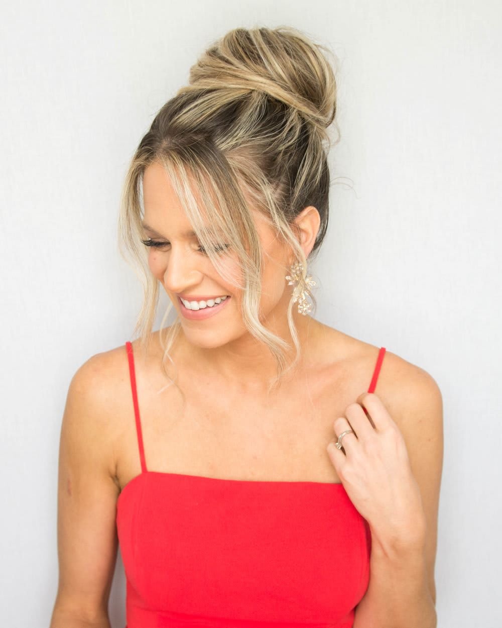 high bun hairstyle