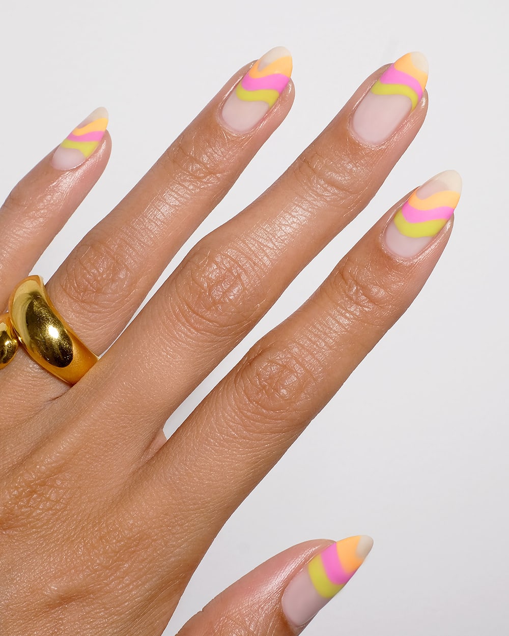 Best Summer Nails 2021 To Rock Your Look : Colorful wave retro nails