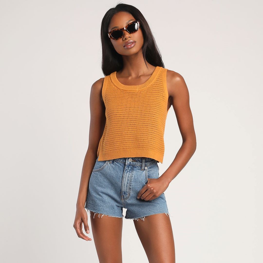 loose knit sweater tank top