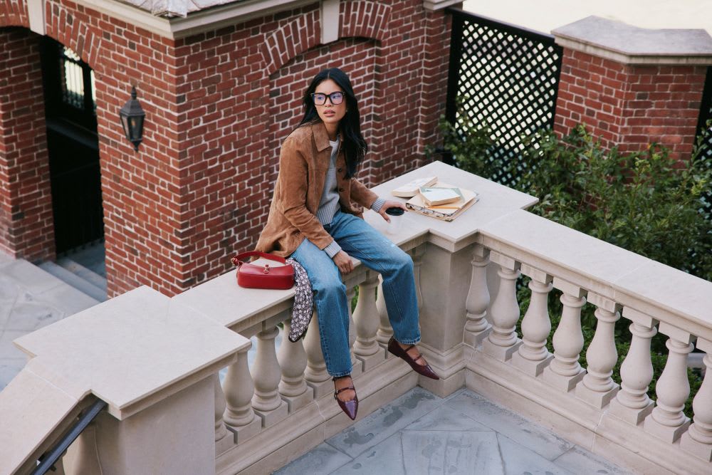 brown suede trench coat