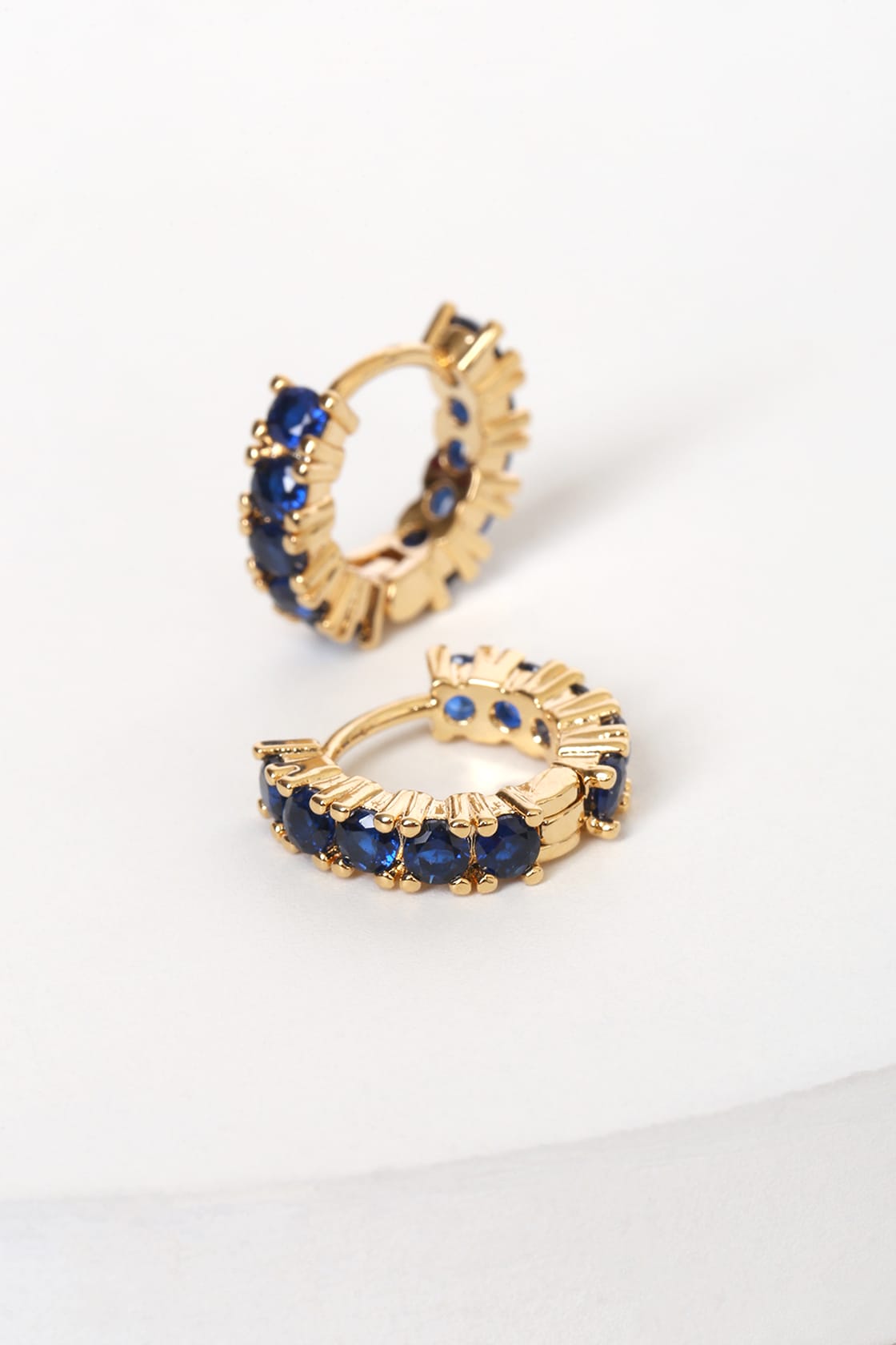 september blue birthstone hoop earrings