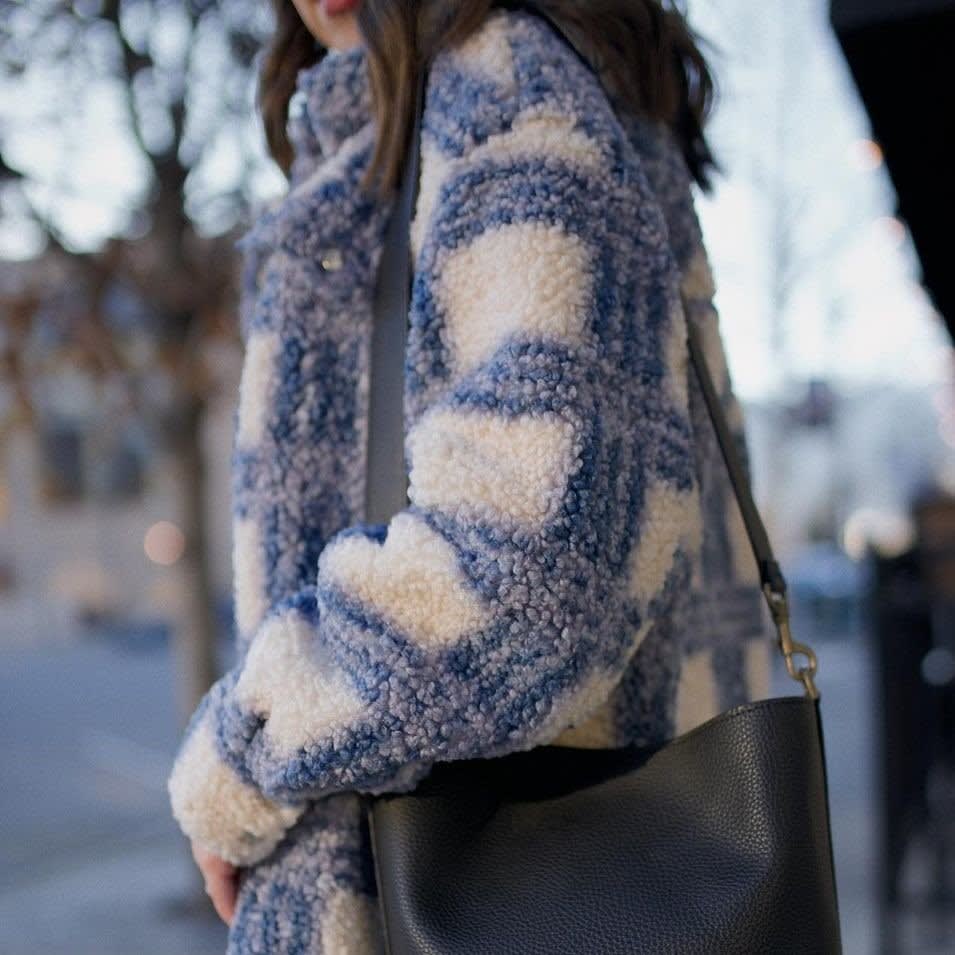 blue and white jacket