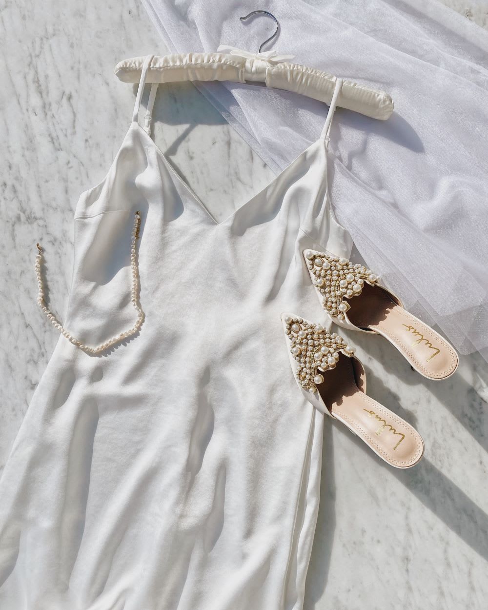 satin bridal dress