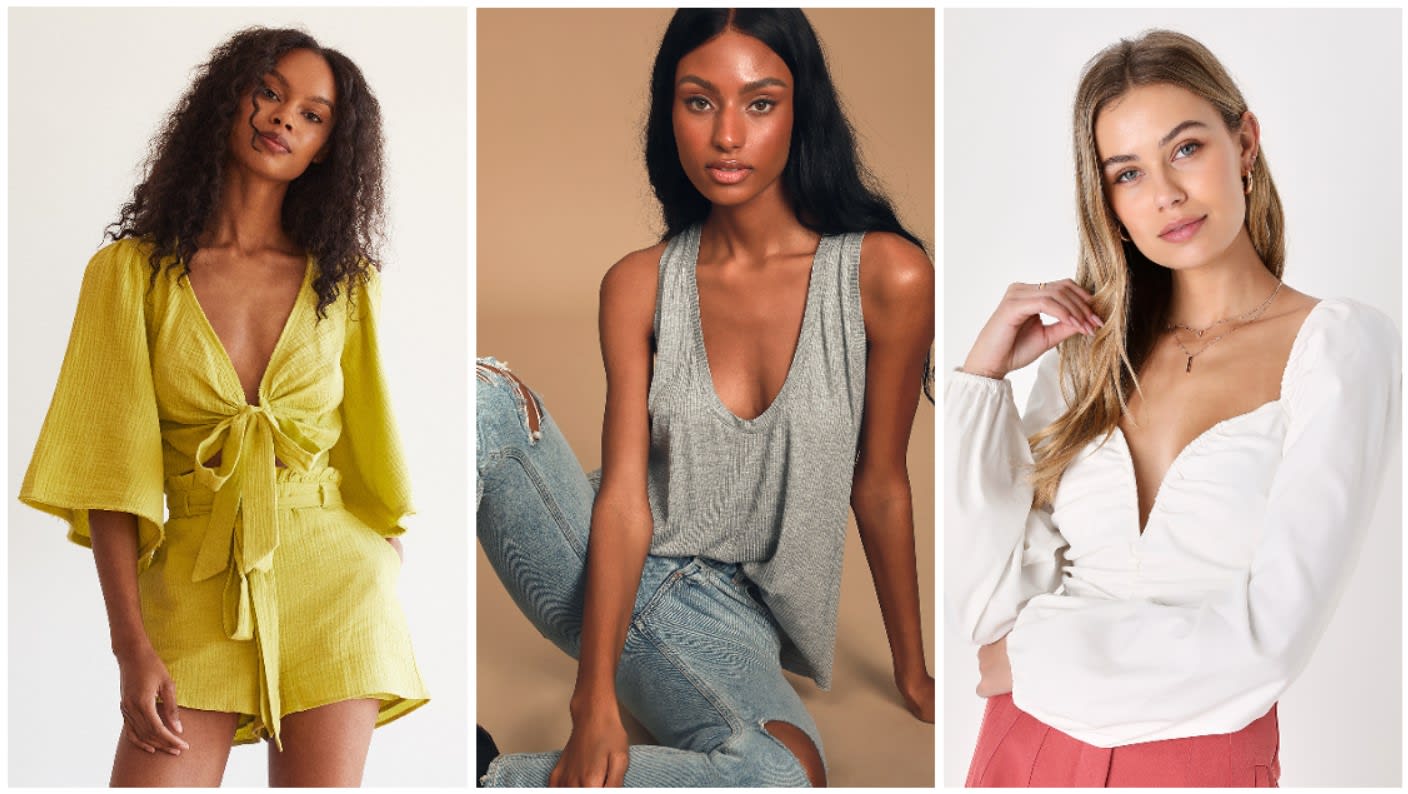 tops with plunging necklines