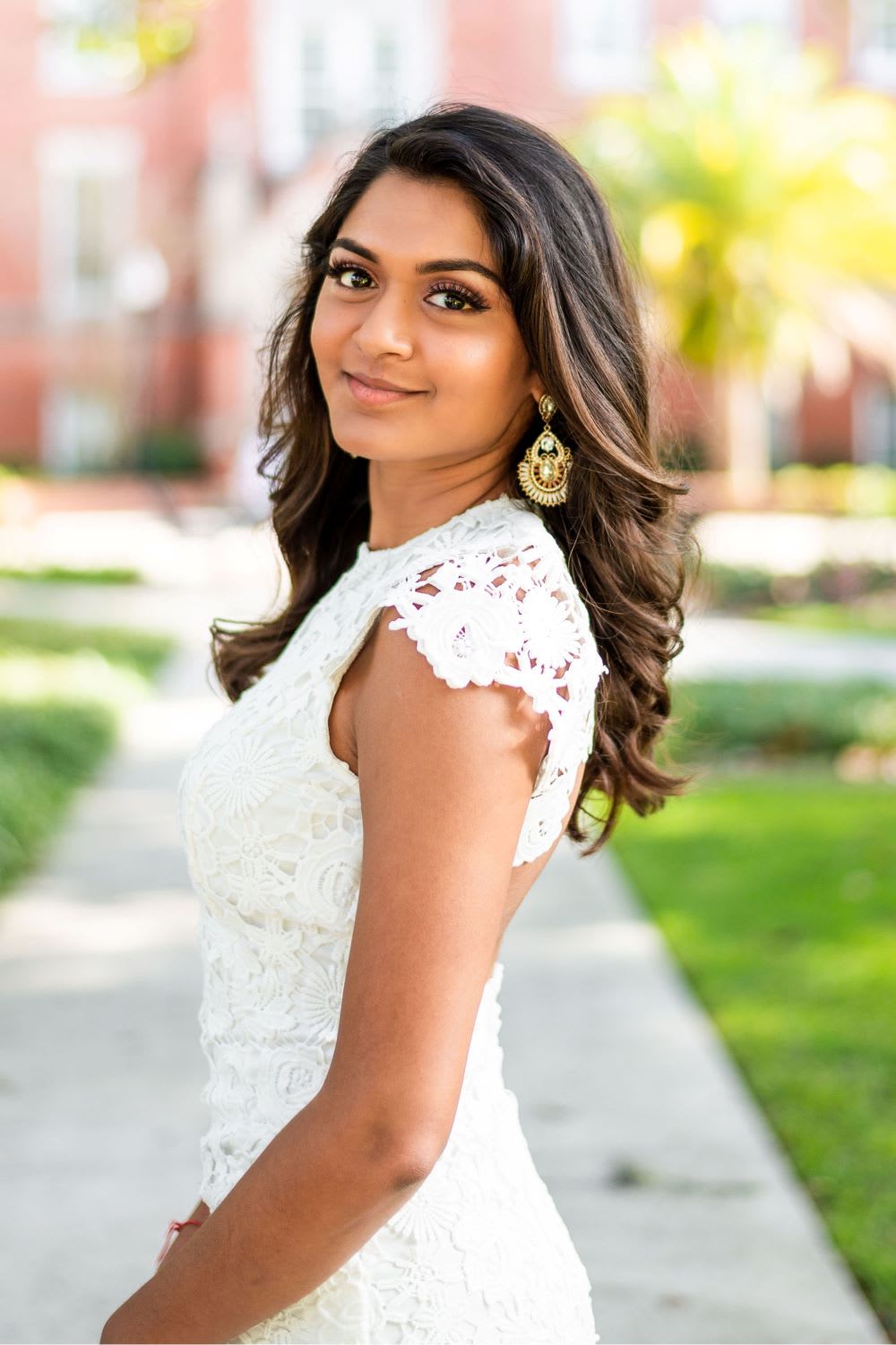 white lace mini dress
