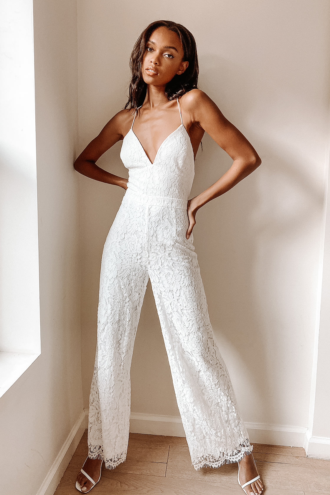 white lace jumpsuit