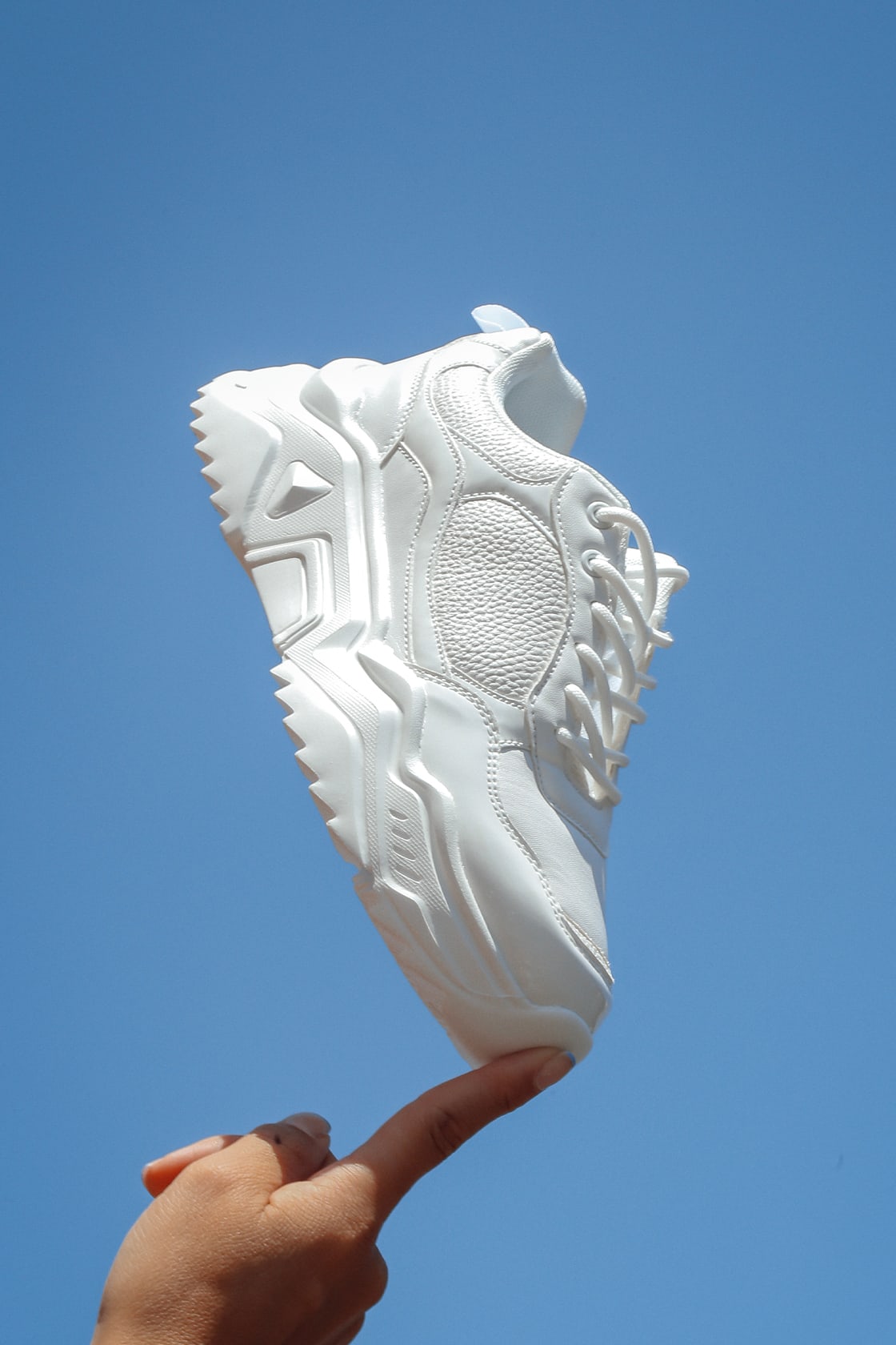 white chunky sneakers