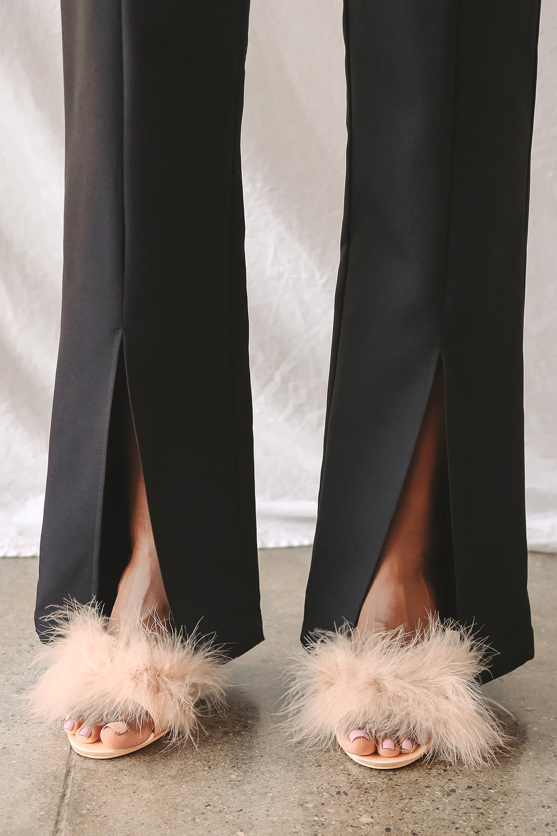pink feather high heels