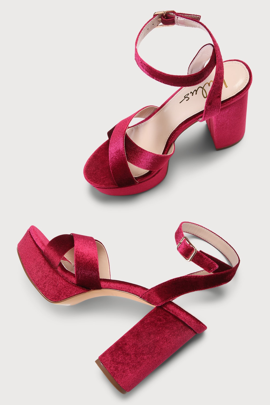burgundy platform heels