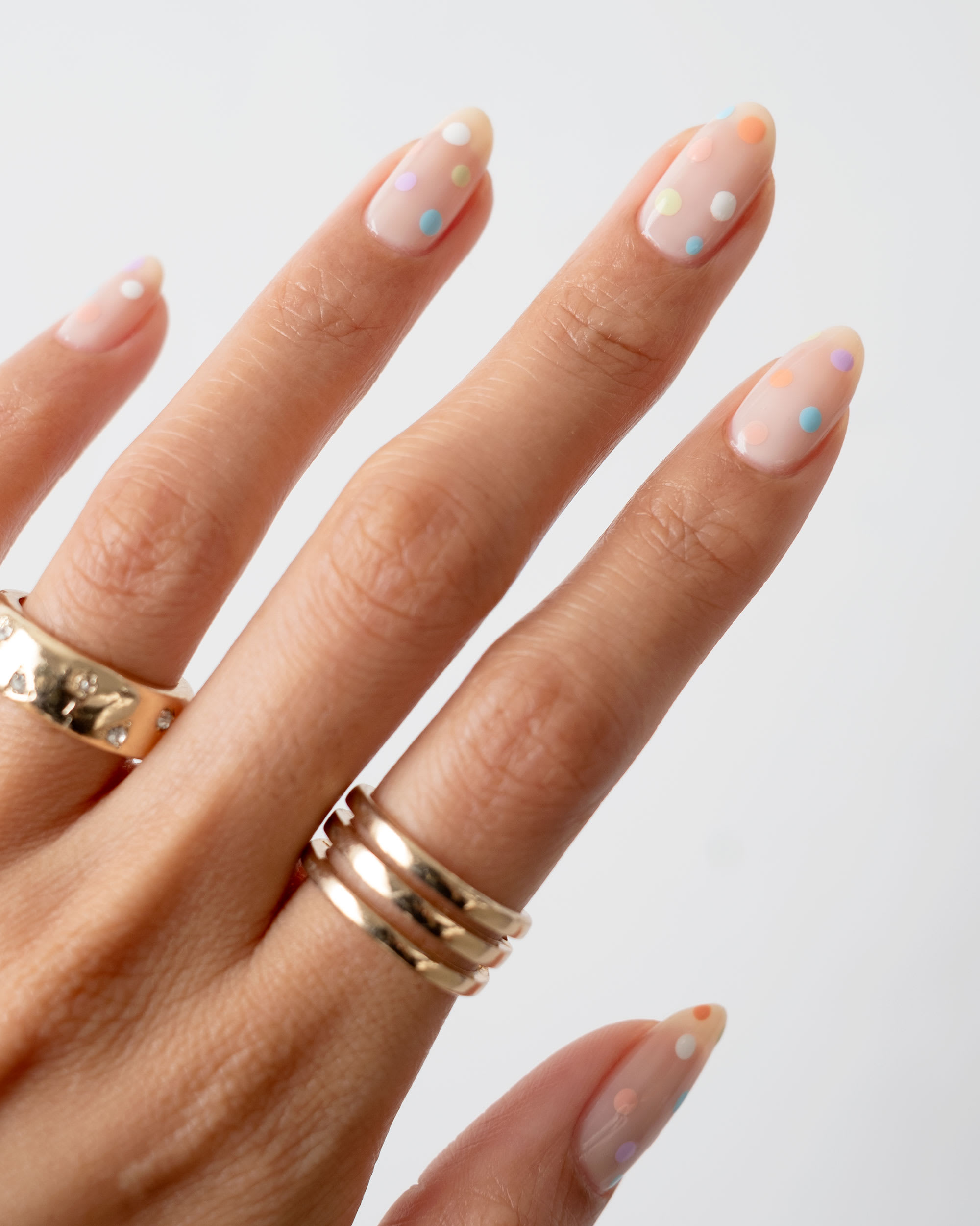pastel polka dot nails