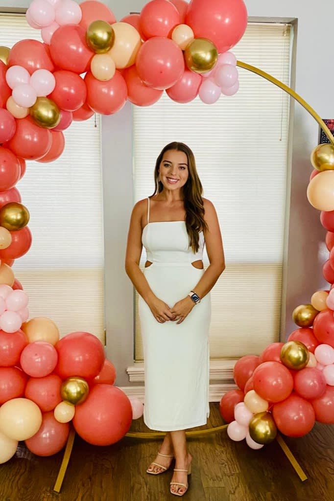 white cutout midi dress