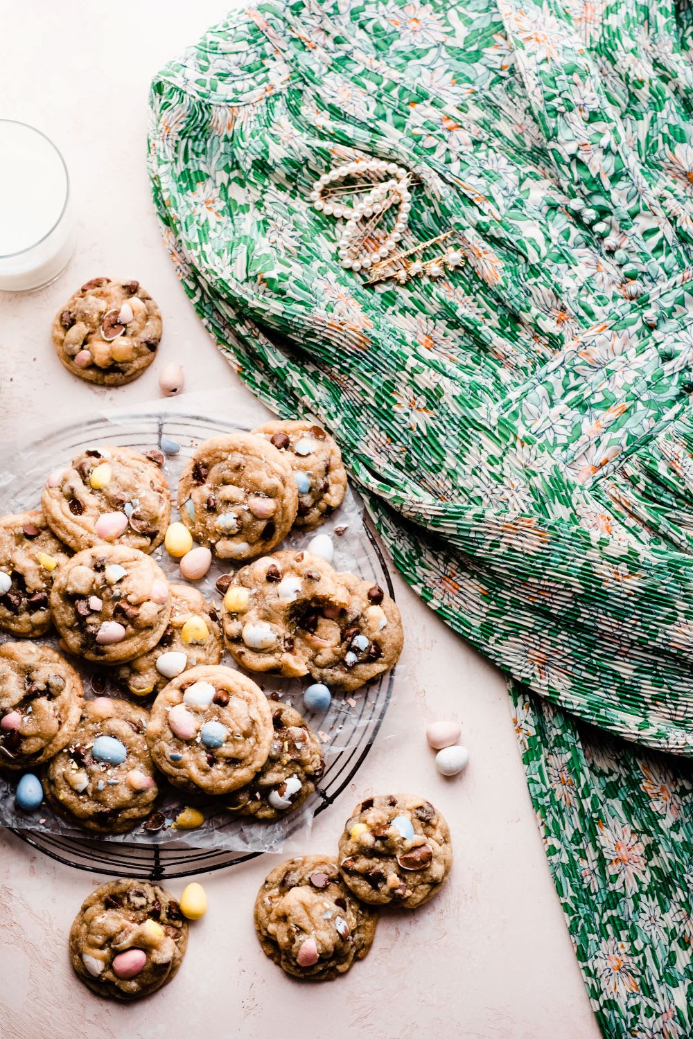 green floral print long sleeve midi dress