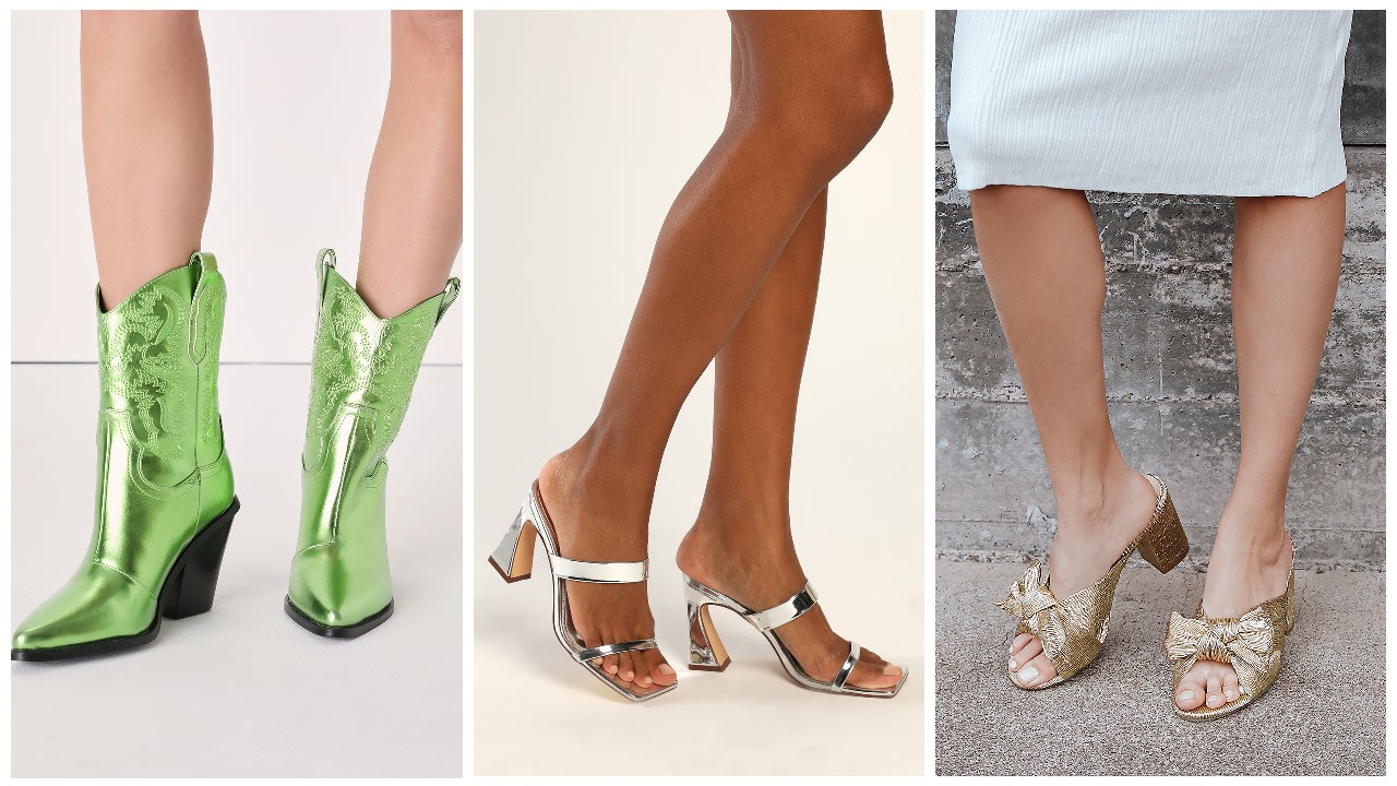 metallic shoes women
