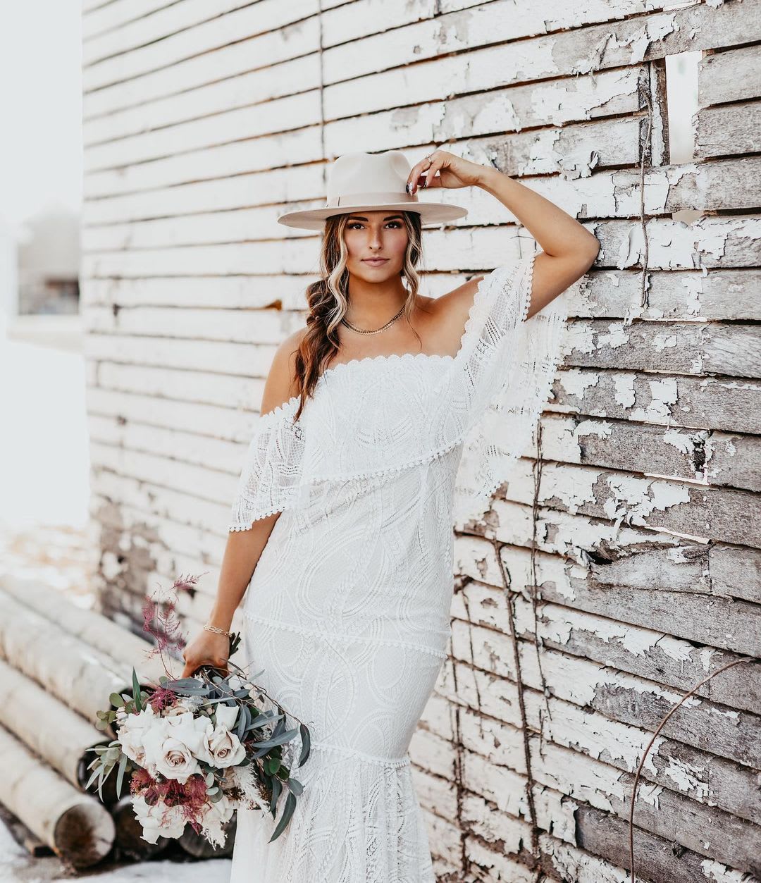 lace off the shoulder maxi dress