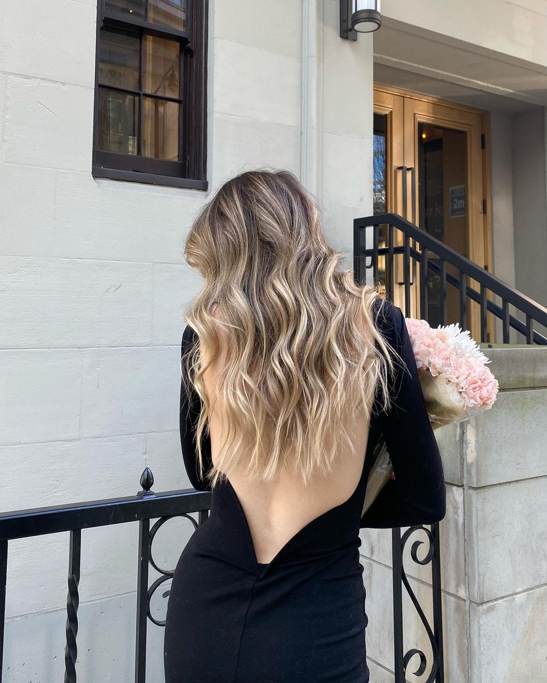 black backless cocktail dress