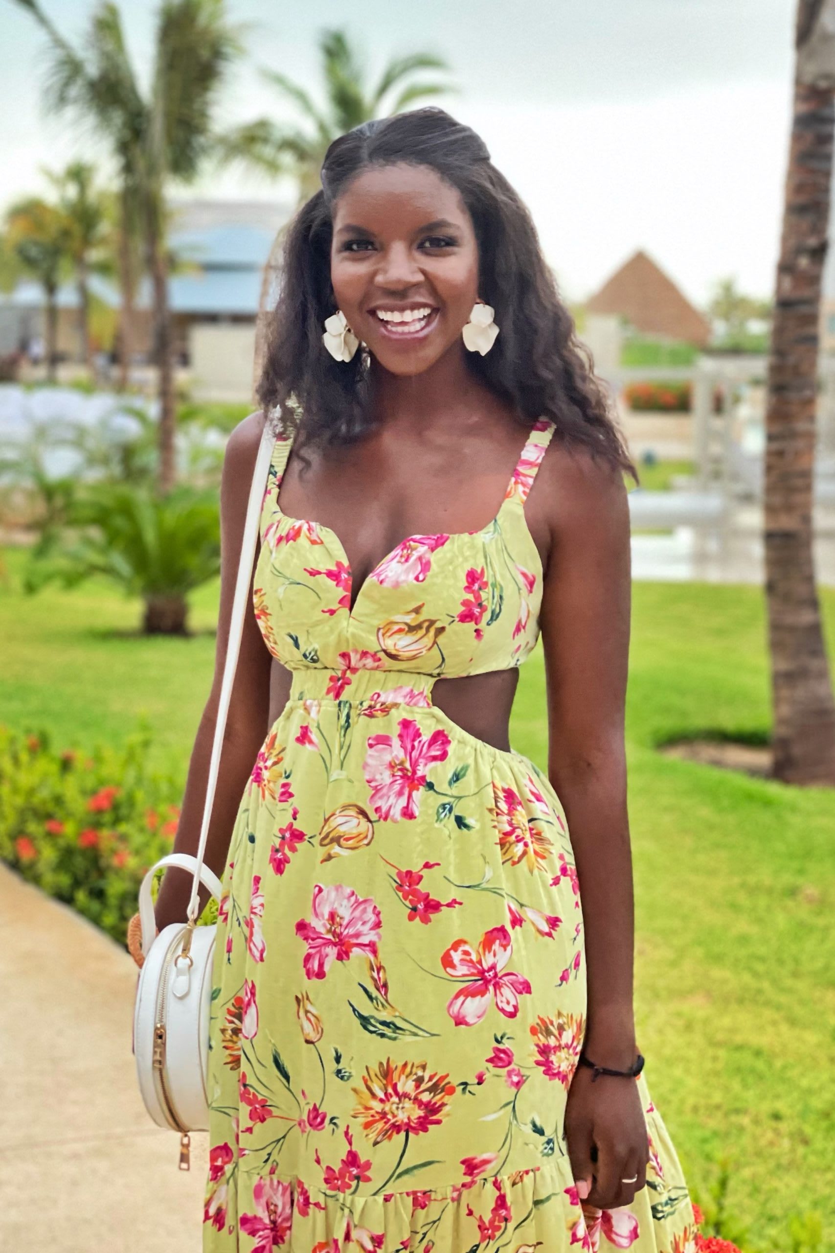 floral cutout dress