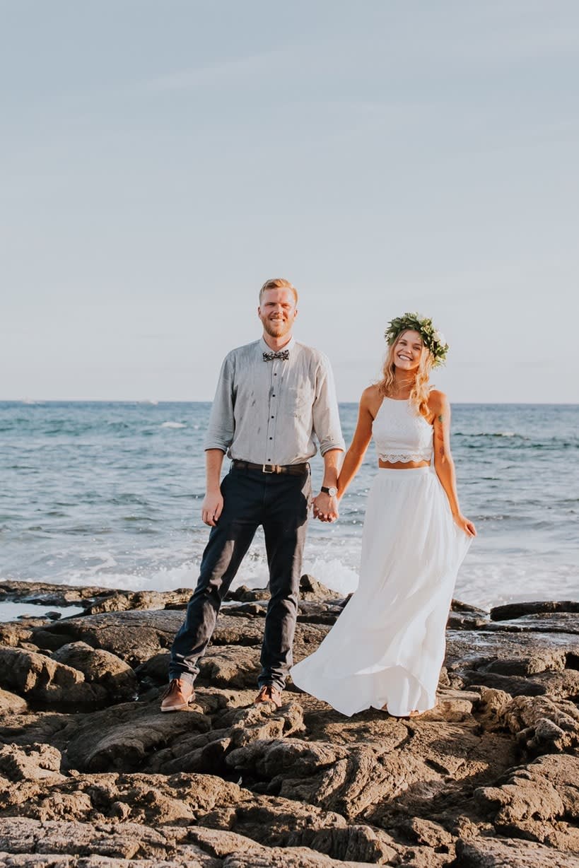 white lace two-piece maxi dress