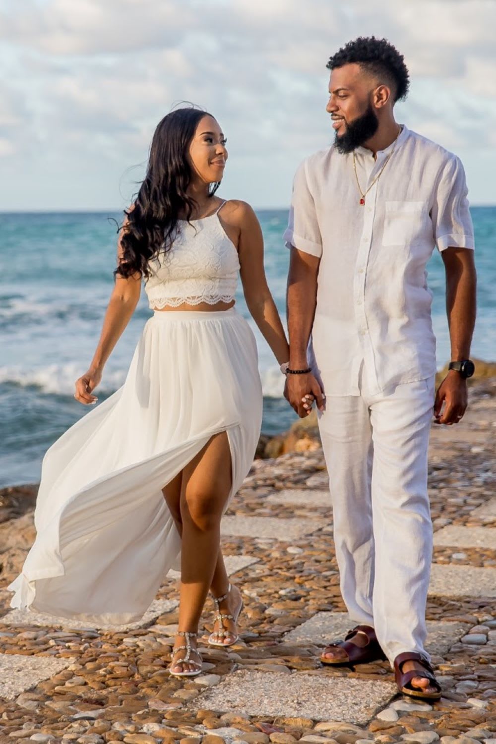 white lace two piece maxi dress