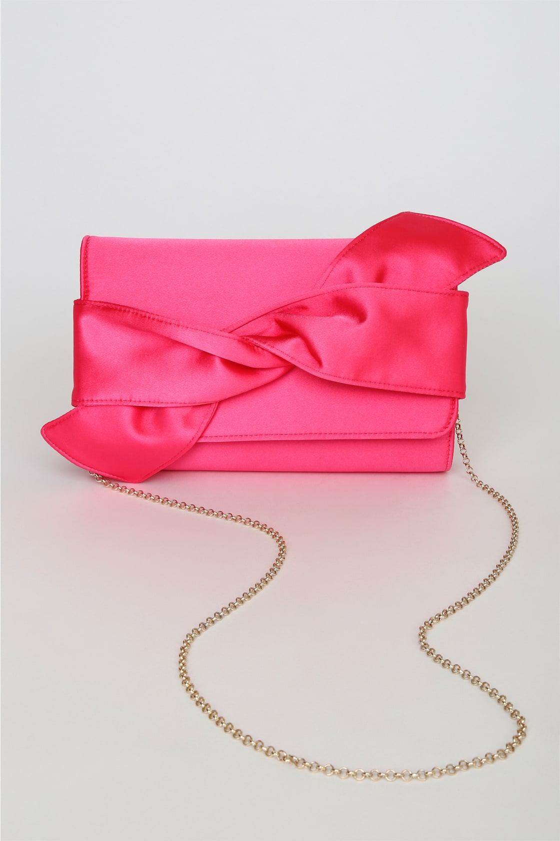 hot pink satin clutch