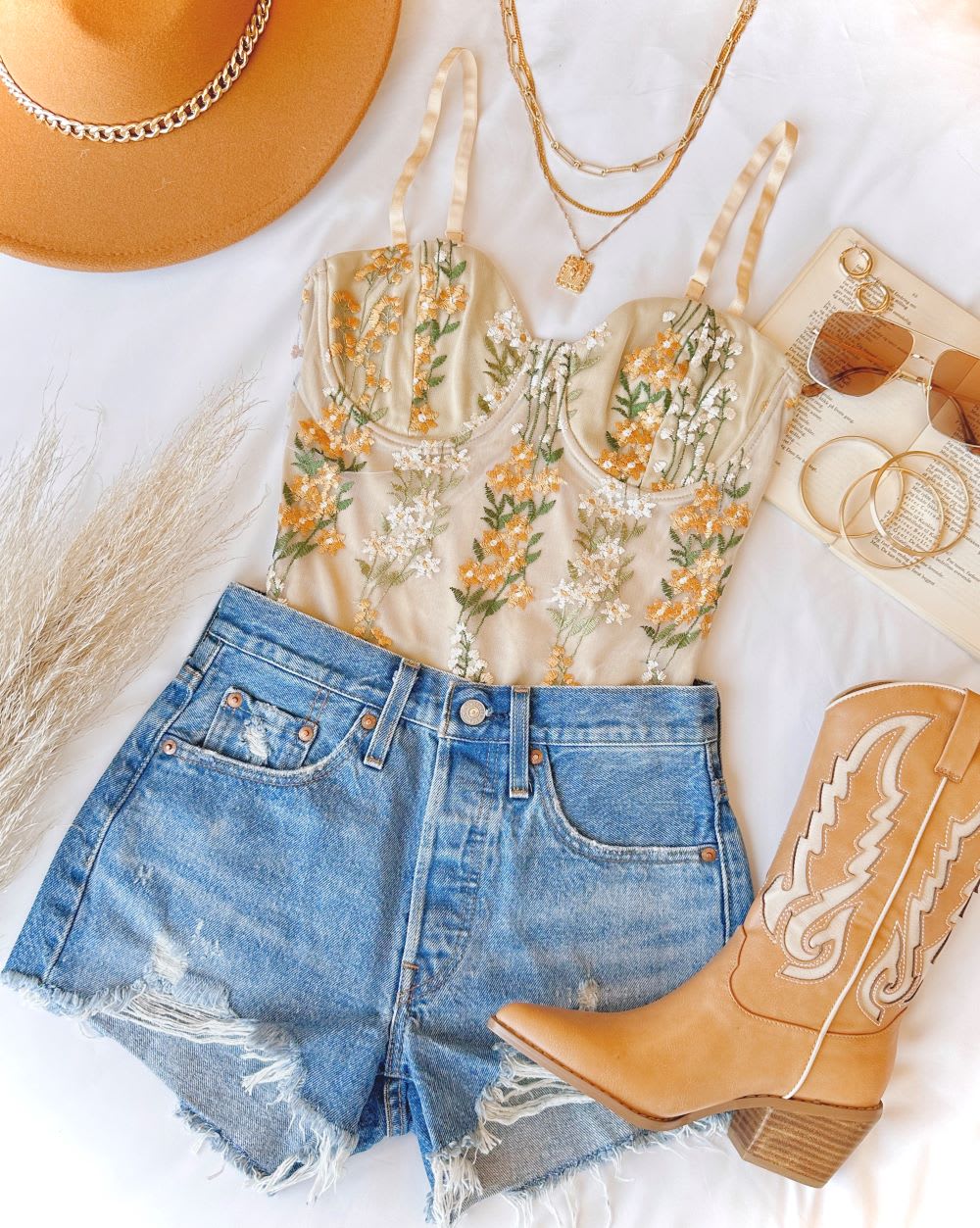 floral embroidered bodysuit