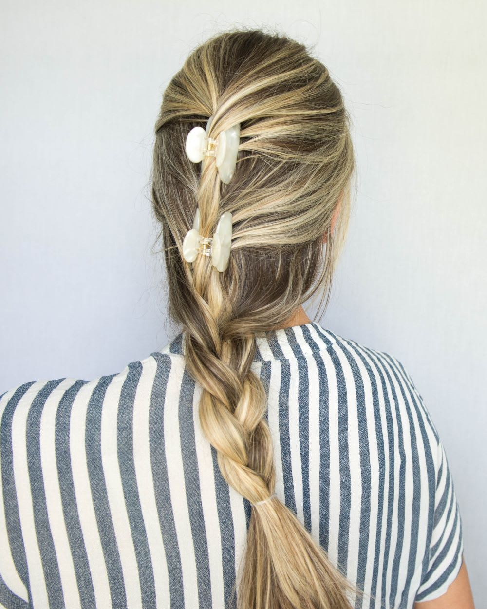 ivory hair clip set