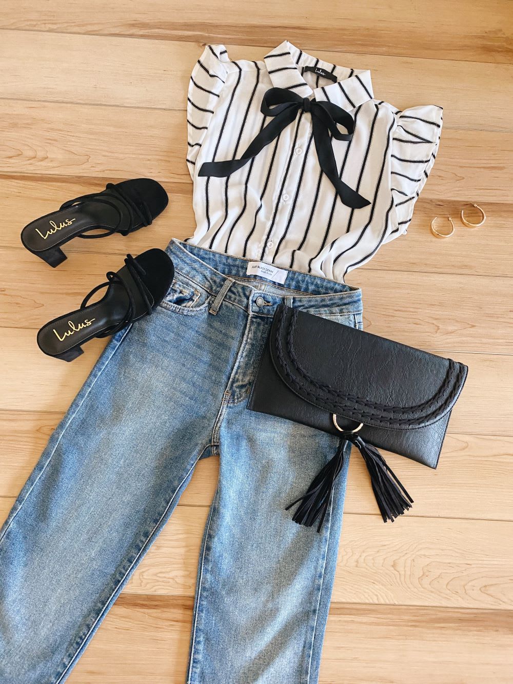 striped button up blouse