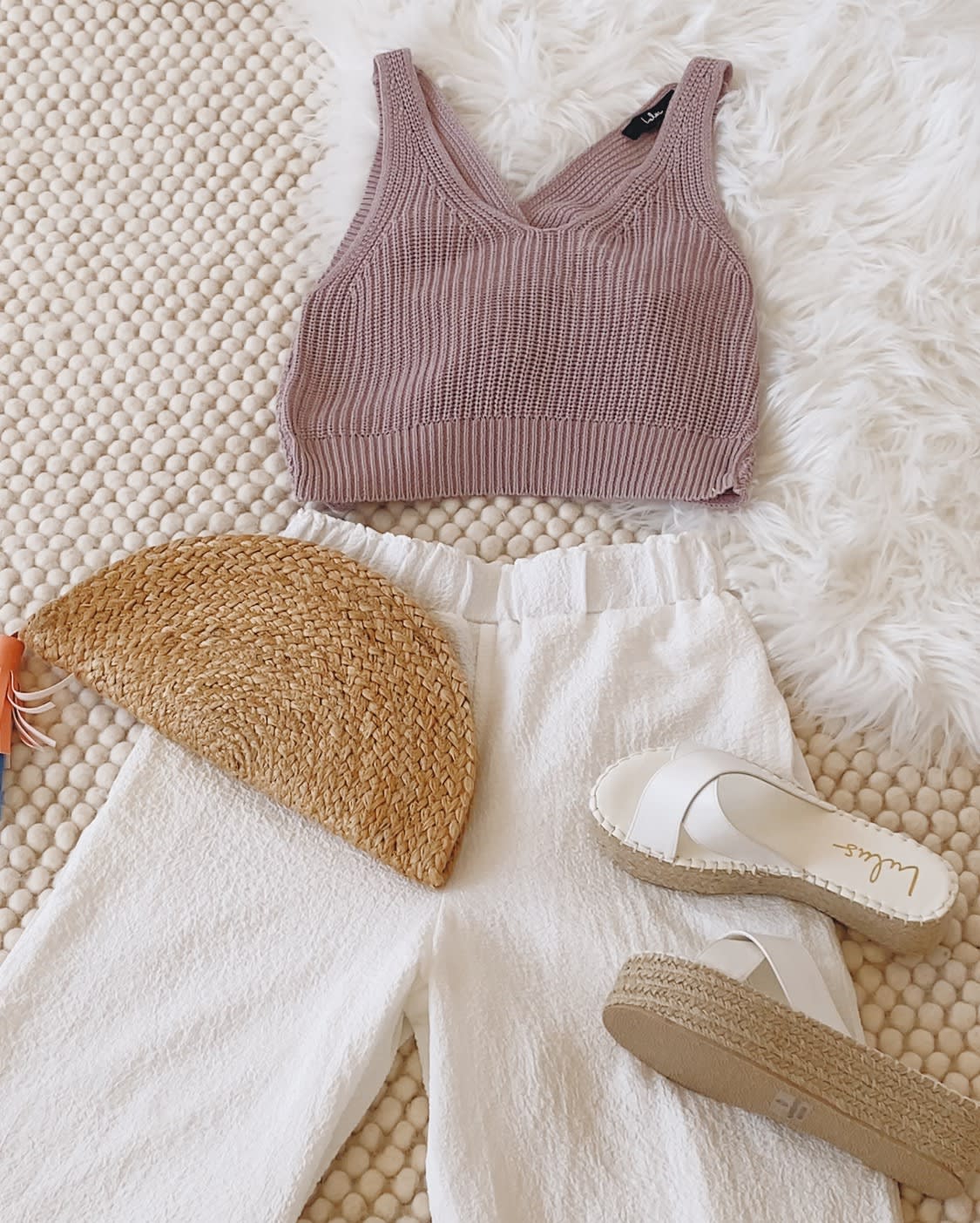 knit twist back tank top