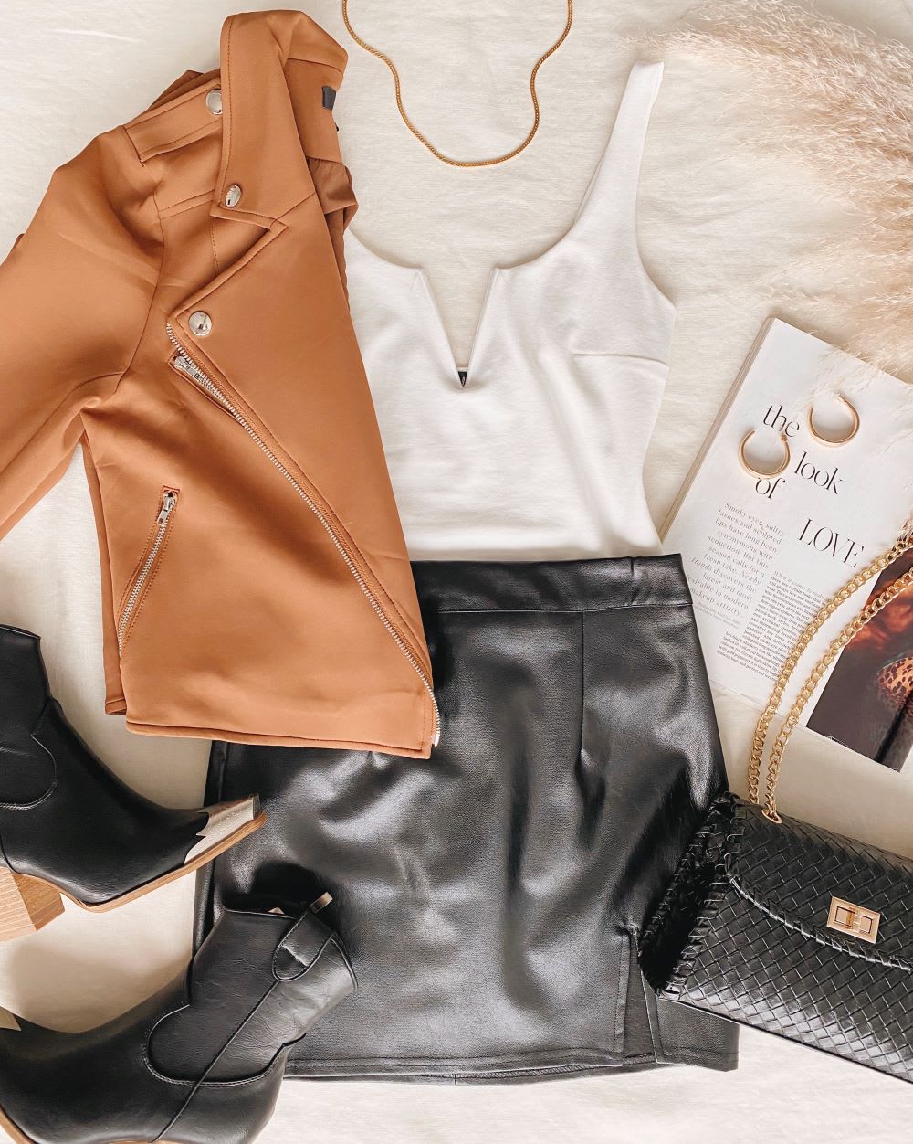 brown moto jacket