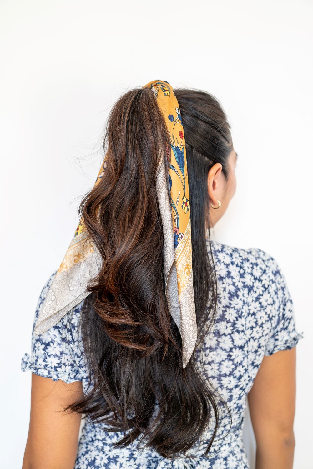 half up hair scarf style