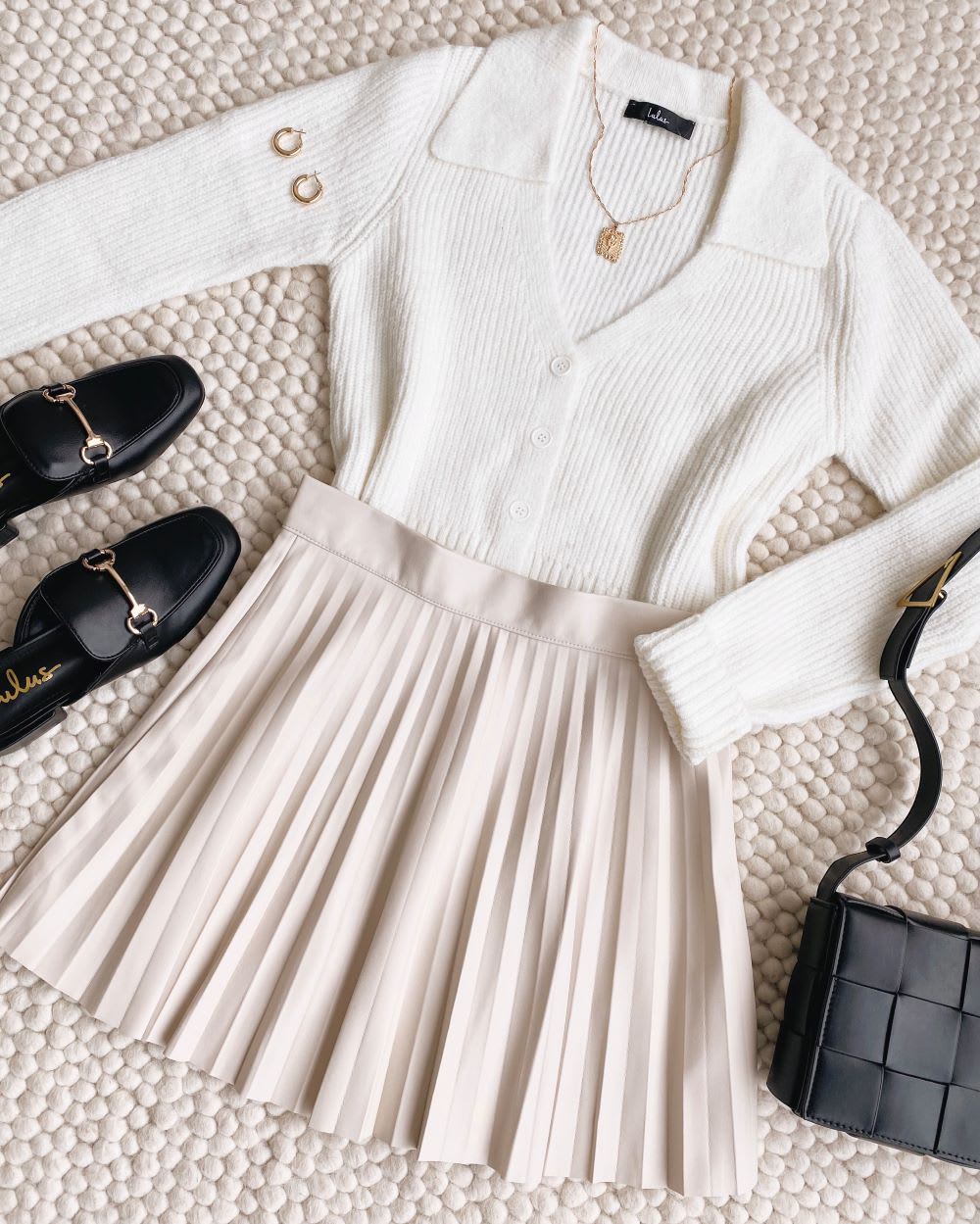 pleated vegan leather skirt
