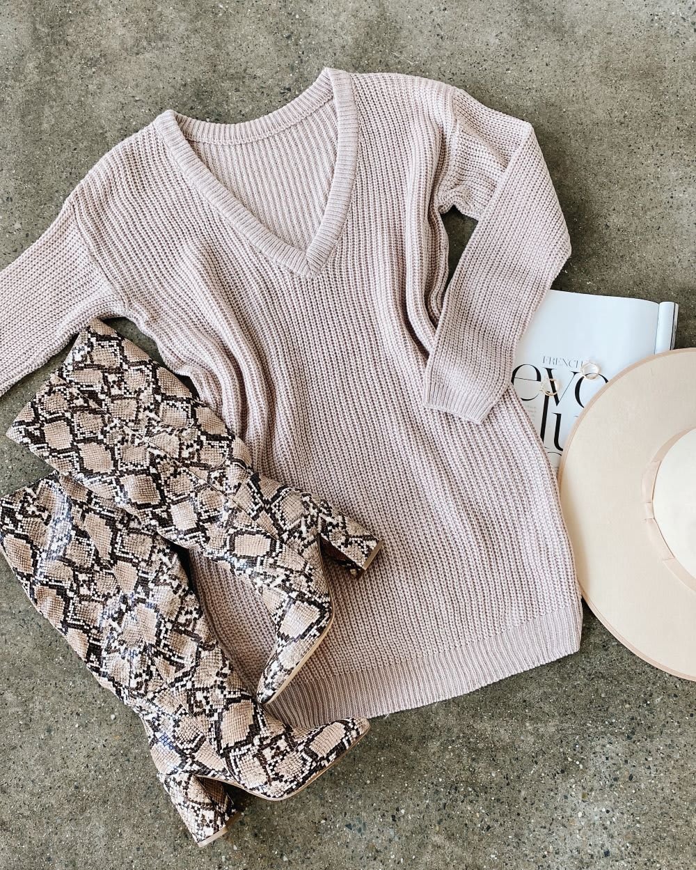 Winning Combo: Sweater Dress with Boots 