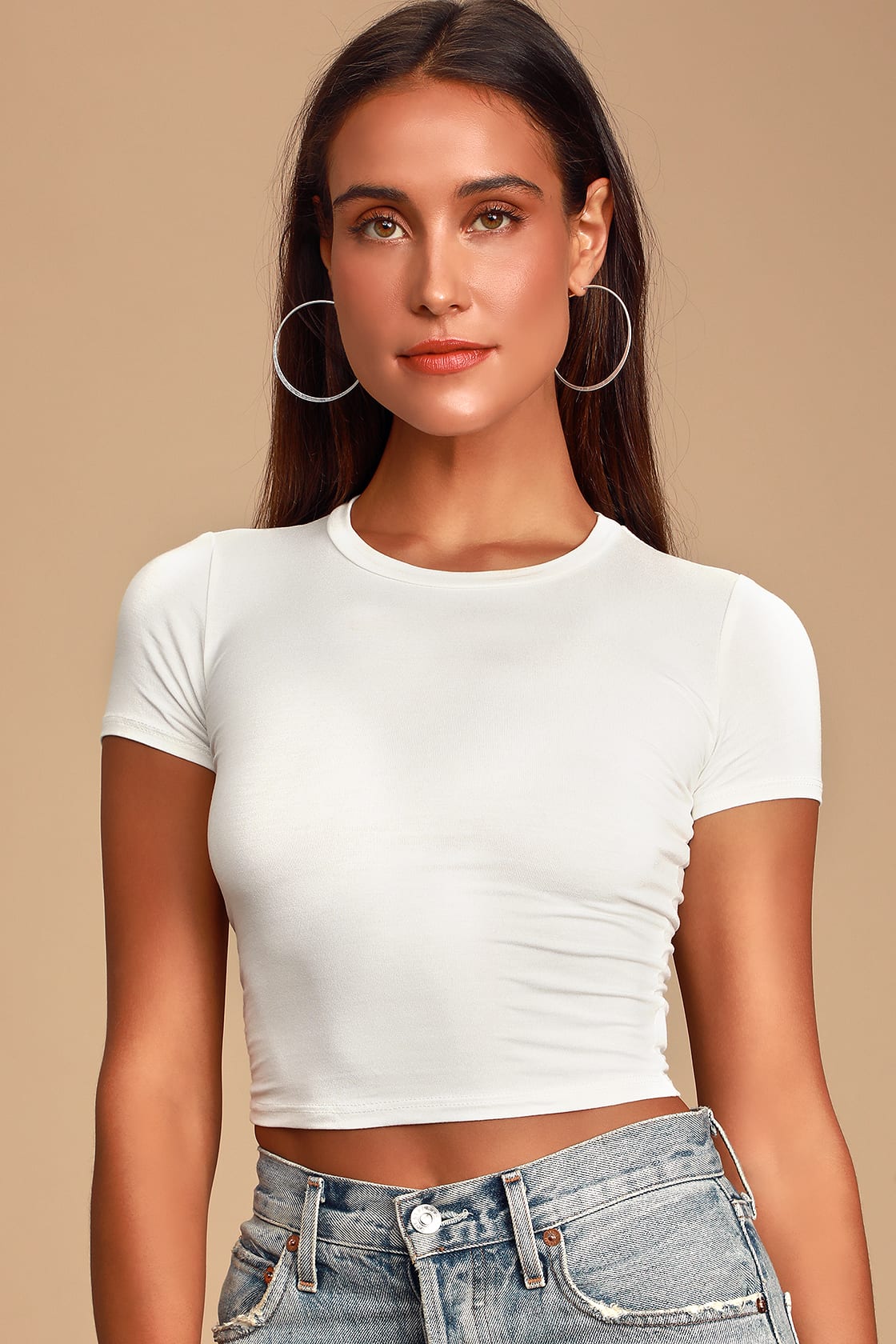 white crop top