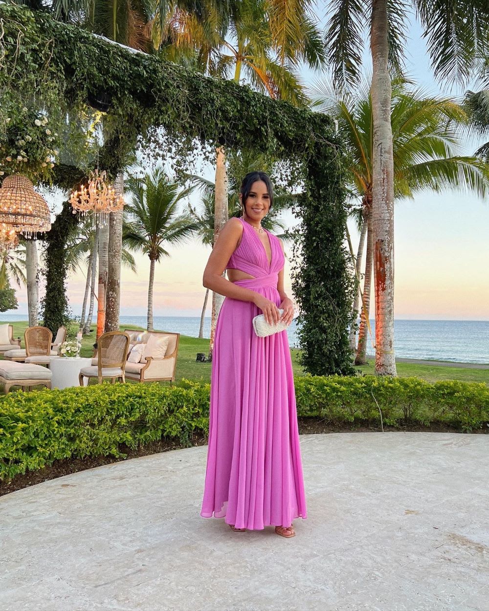 lilac cutout maxi dress