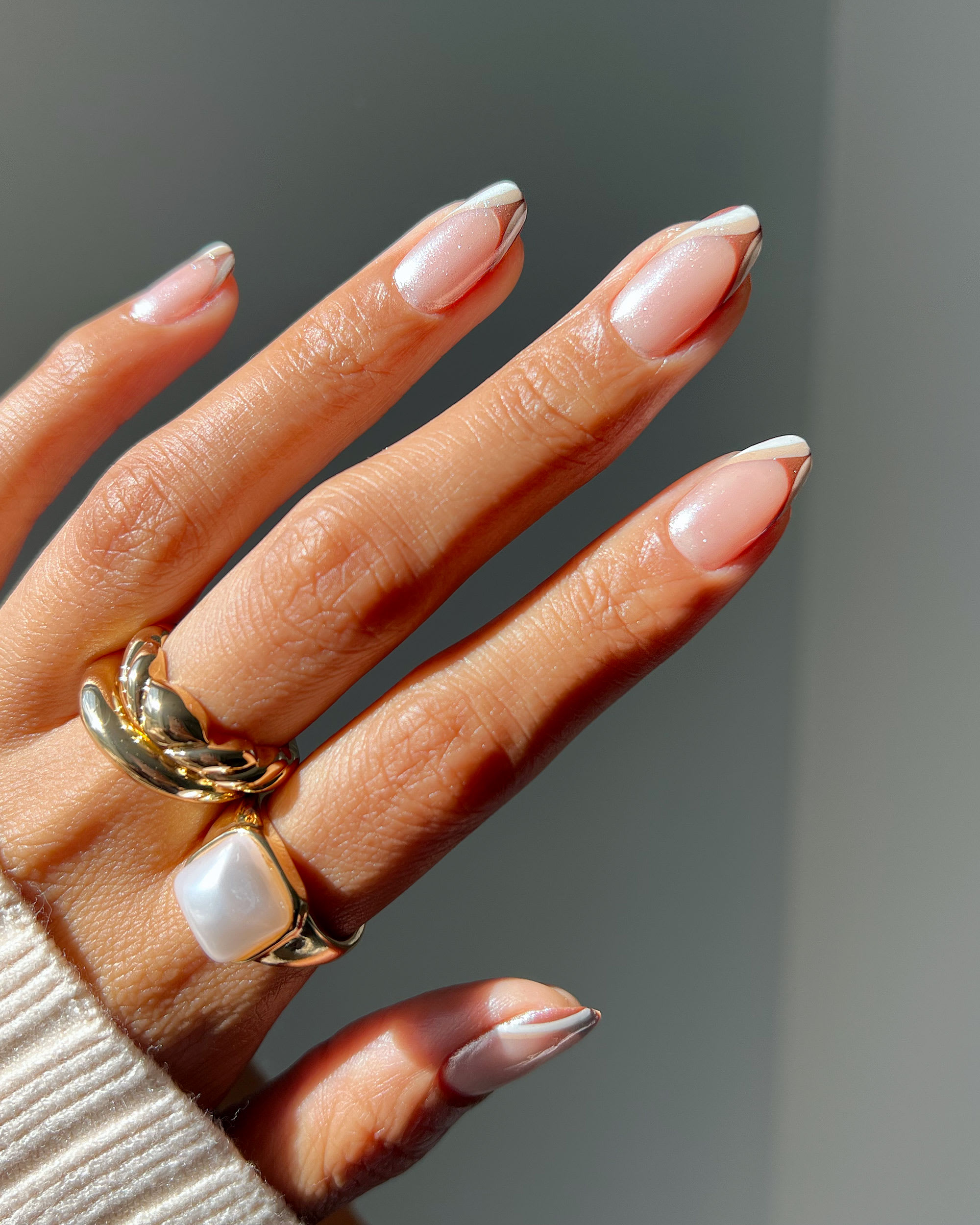 Glitter Nail Art: Neutral Nails With Gold Deco Lines -  Fashion  Blog