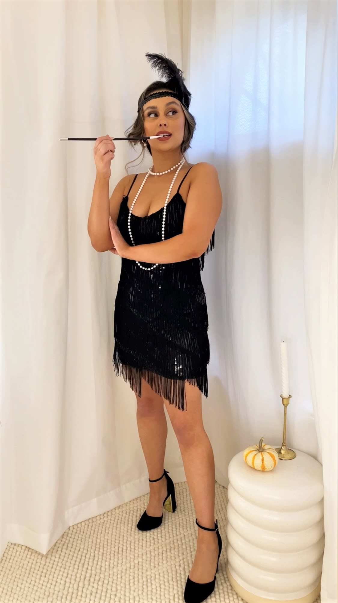 costume with a black dress