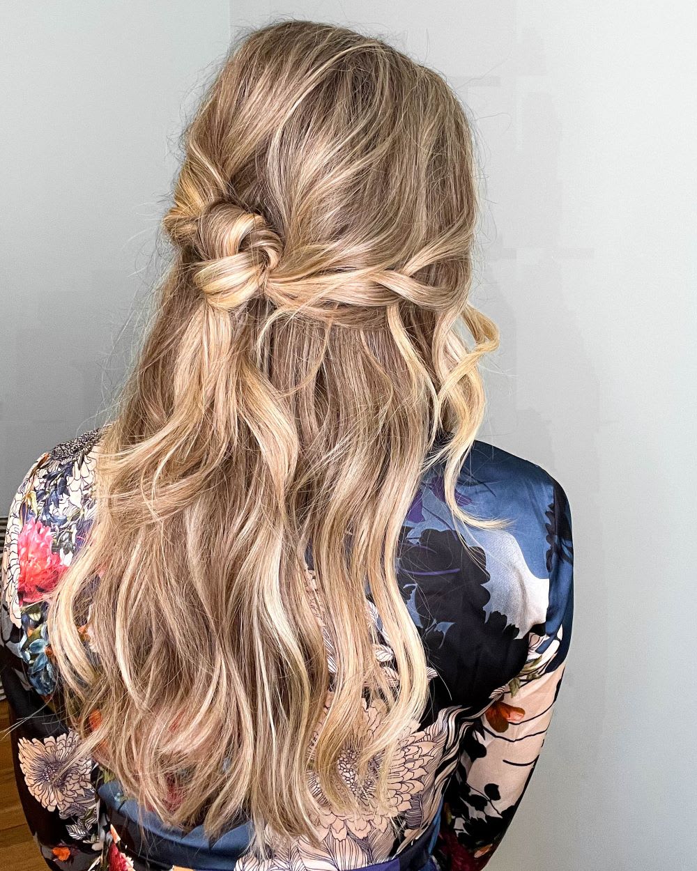 Half updo bun deals