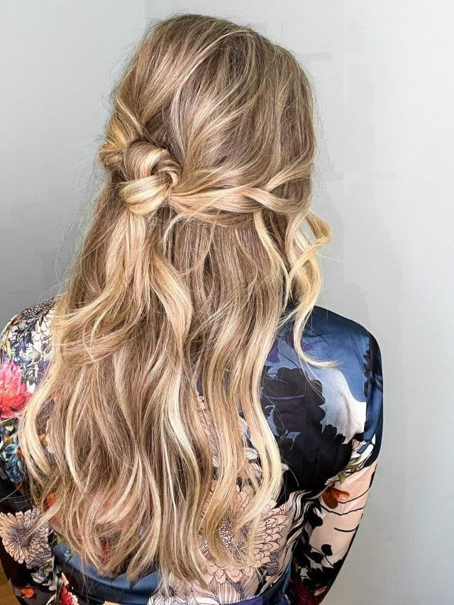 HalfUp Bun The Perfect Wedding Guest Hairstyle Fashion Blog