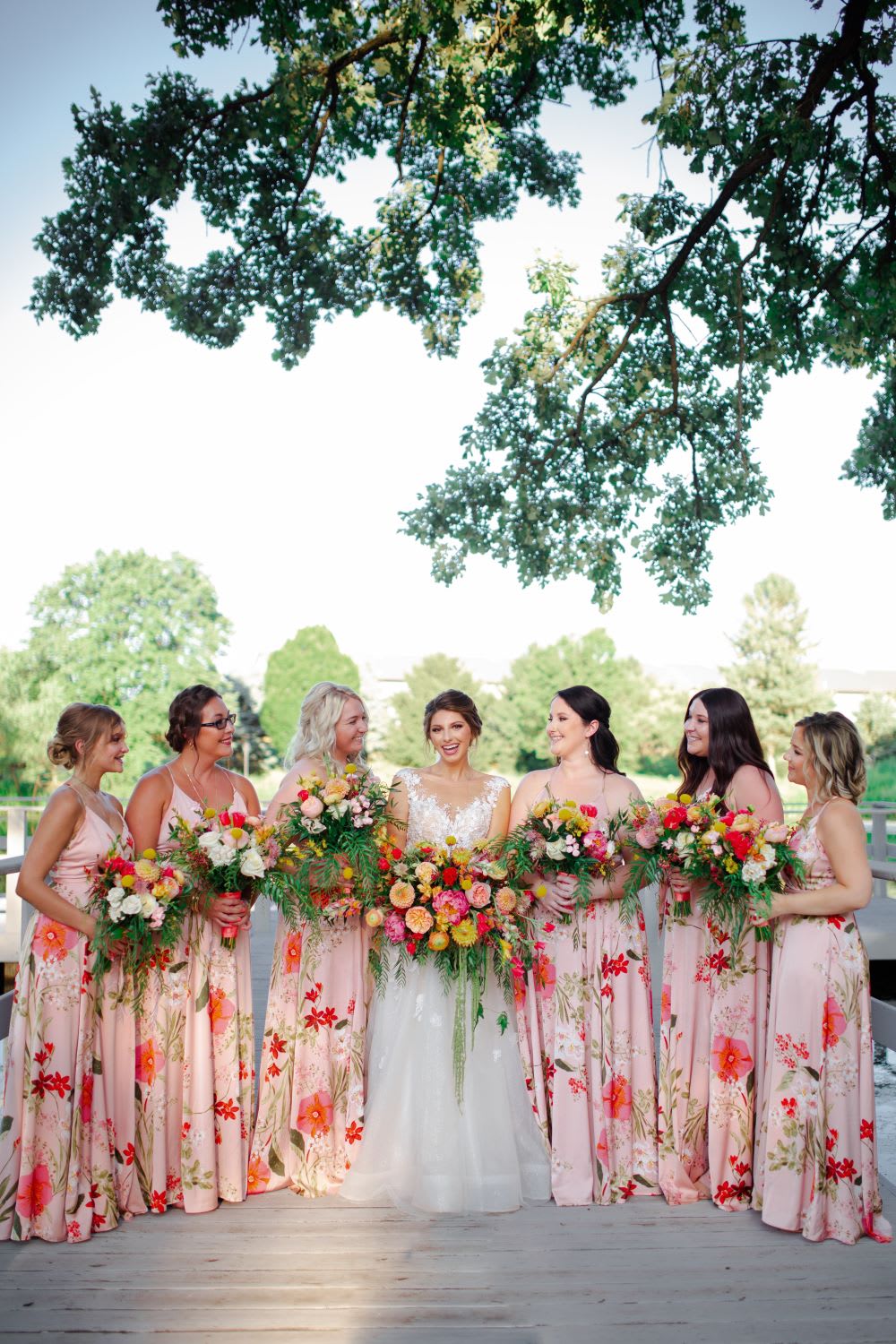 floral print bridesmaid dresses