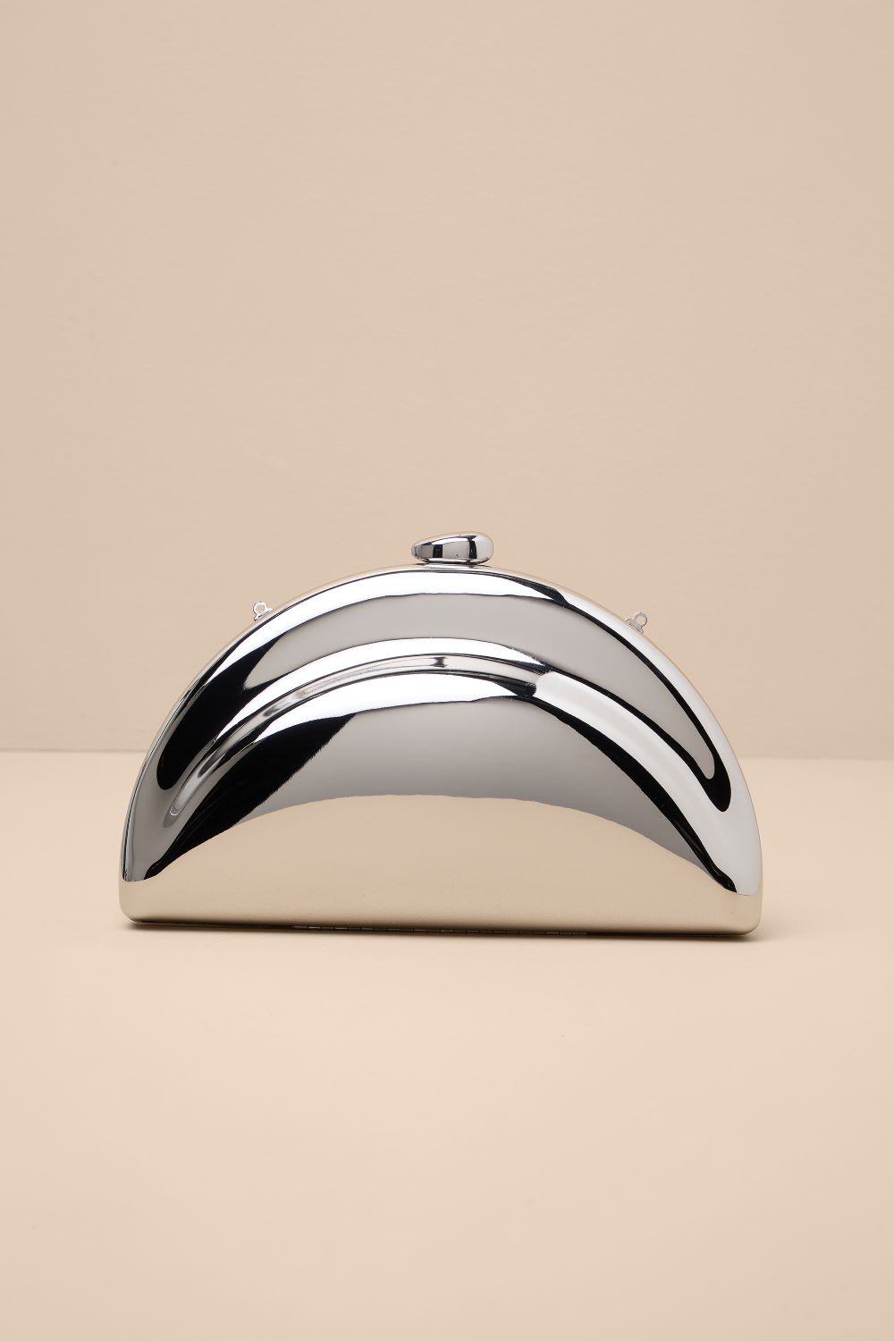 silver hard case clutch