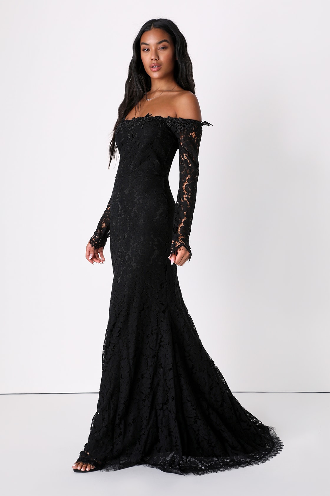 Korean Gown-Black off-shoulder gowns | Prom dresses long, Evening dresses  prom, Off shoulder evening dress