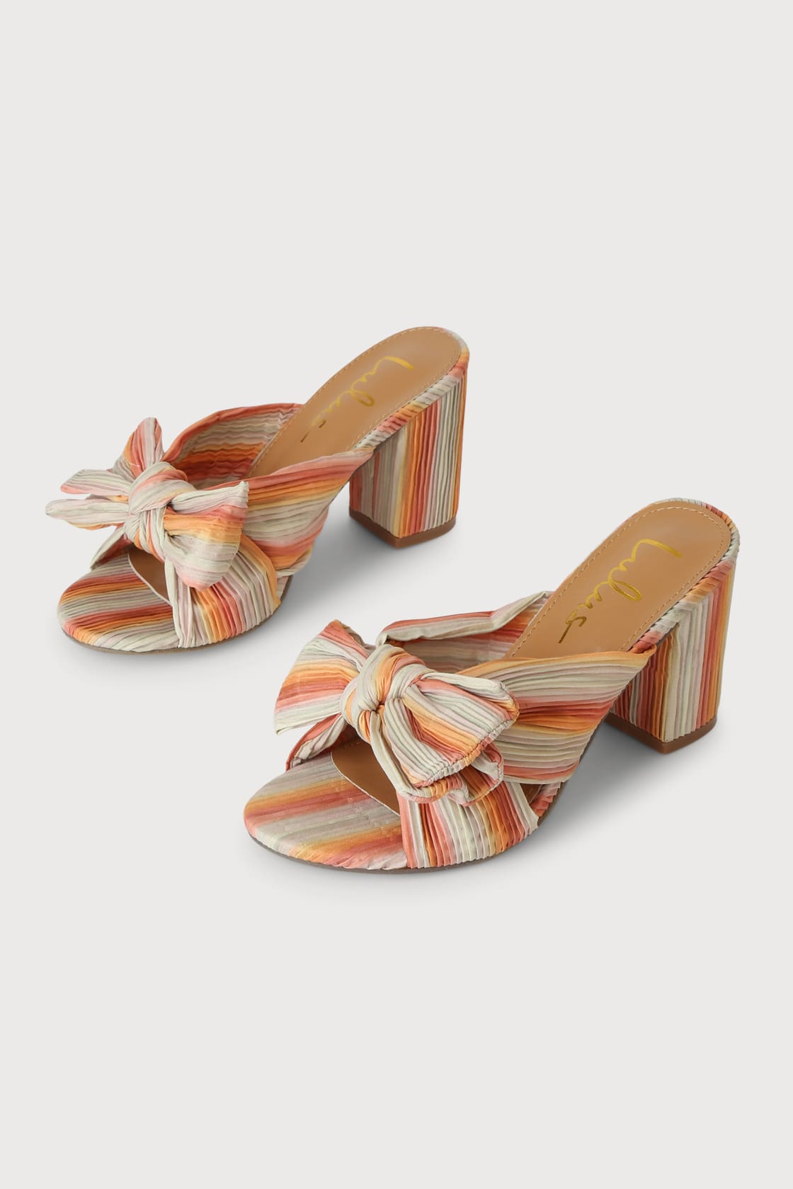 multi print knotted high heel sandals