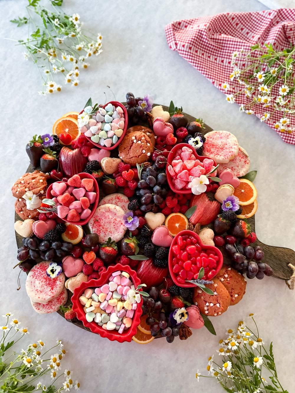valentine's day dessert board