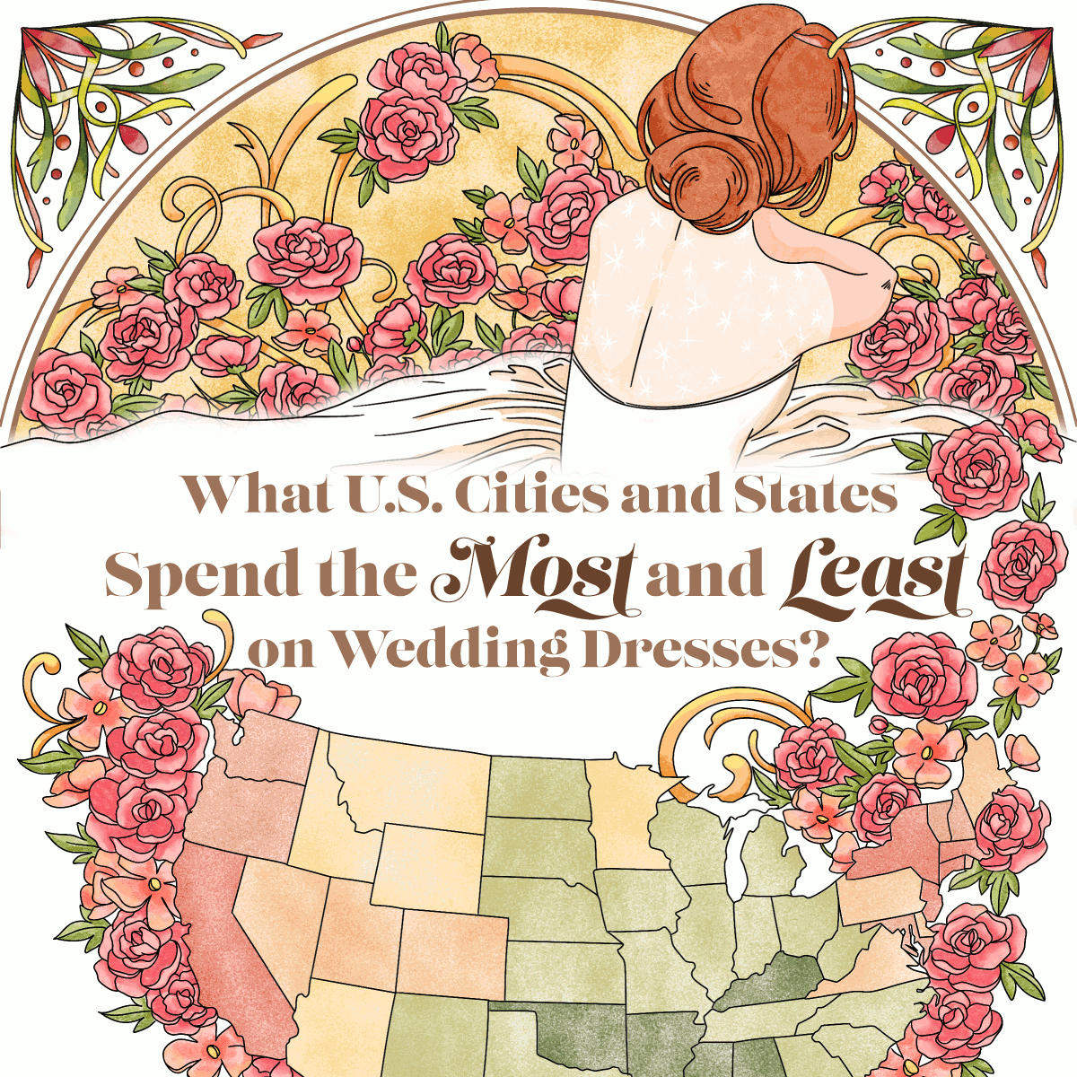 What U.S. Cities and States Spend the Most and Least on Wedding Dresses