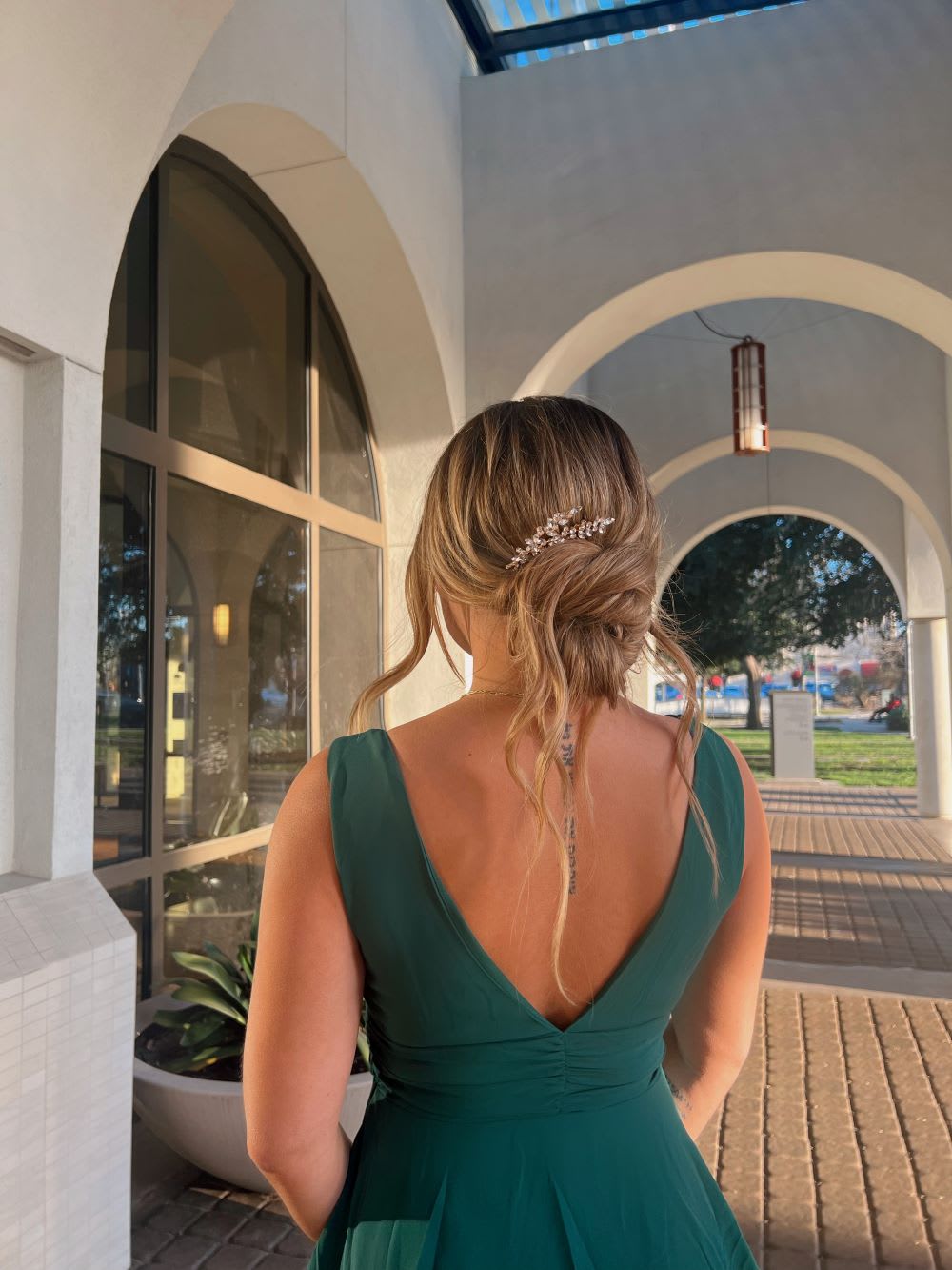 low bun updo wedding