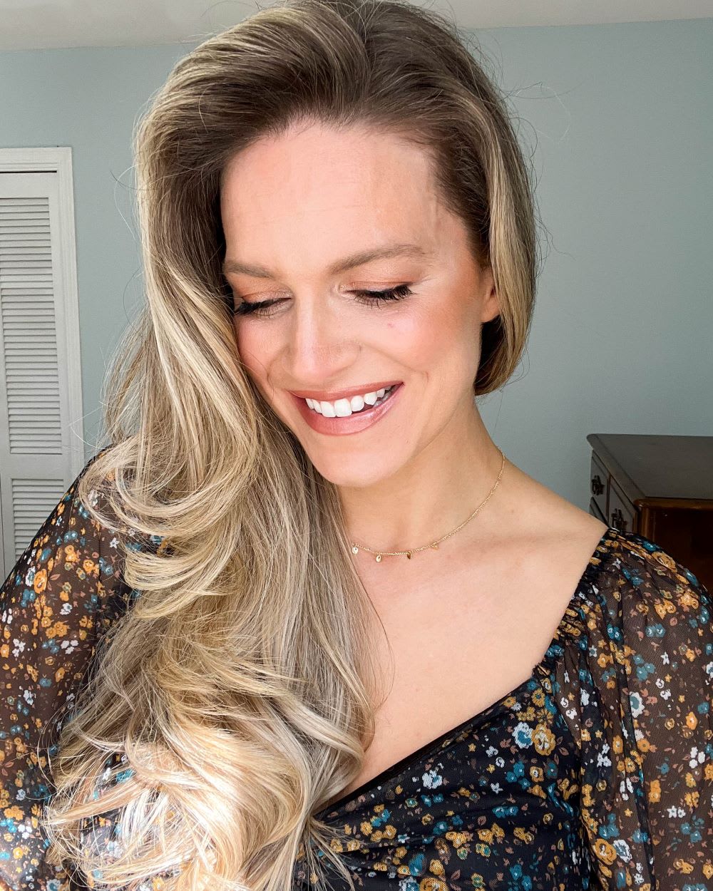 black floral print knot front bodysuit