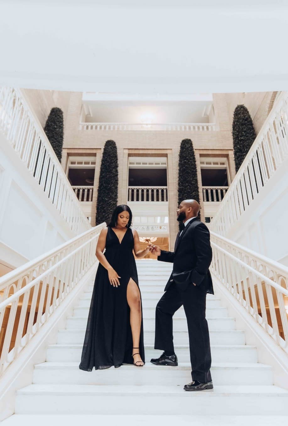 black bridal dress